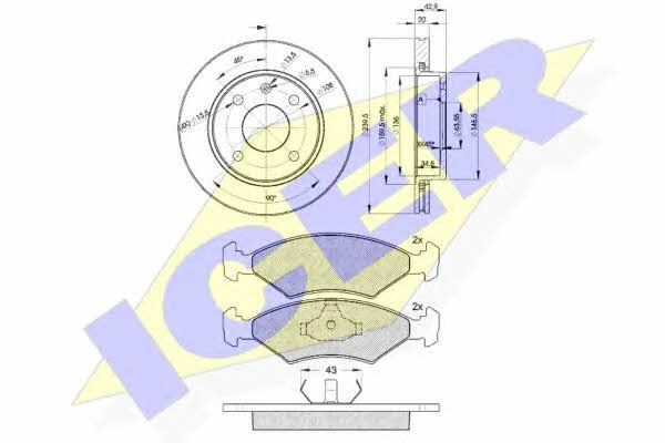  30329-1064 Front ventilated brake discs with pads, set 303291064