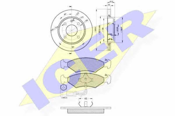  30410-1064 Front ventilated brake discs with pads, set 304101064