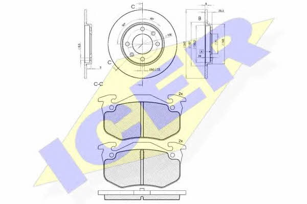 Icer 30649-4247 Brake discs with pads rear non-ventilated, set 306494247