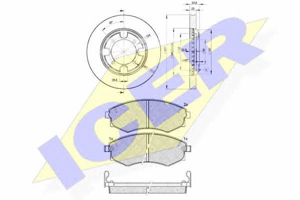 Icer 30877-2830 Front ventilated brake discs with pads, set 308772830