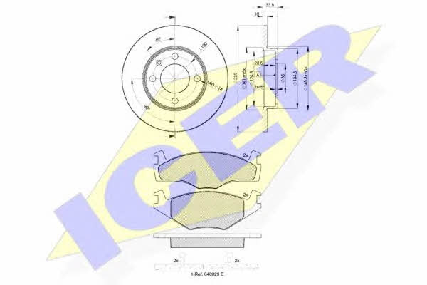 Icer 31048-5304 Brake discs with pads front non-ventilated, set 310485304