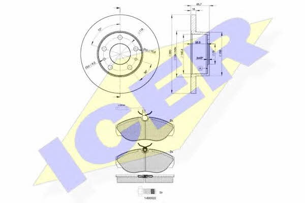 310534680 Icer Brake discs with pads, set