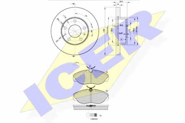 310534681 Icer Front ventilated brake discs with pads, set