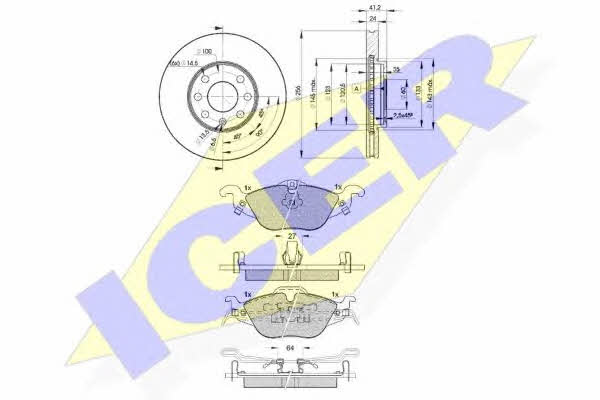 312497879 Icer Front ventilated brake discs with pads, set