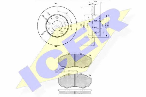 Icer 31523-4681 Brake discs with pads, set 315234681 315234681 Icer Brake discs with pads, set