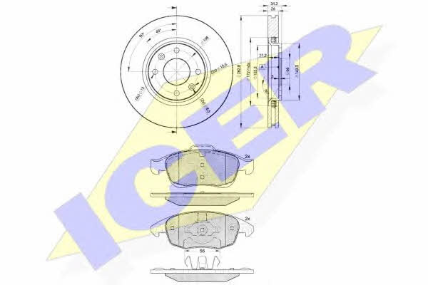 Icer 31852-4752 Brake discs with pads, set 318524752