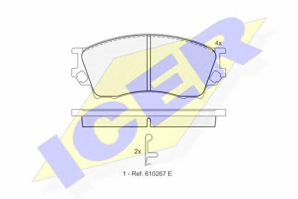 Brake pad kit Mazda Xedos 9: 141337 Icer Brake pad set