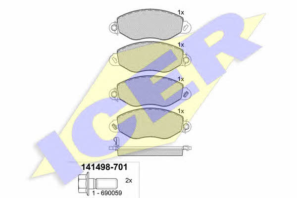 Icer 141498 Brake Pad Set, disc brake 141498