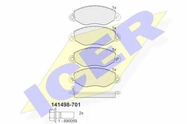Icer 141498-701 Brake Pad Set, disc brake 141498701