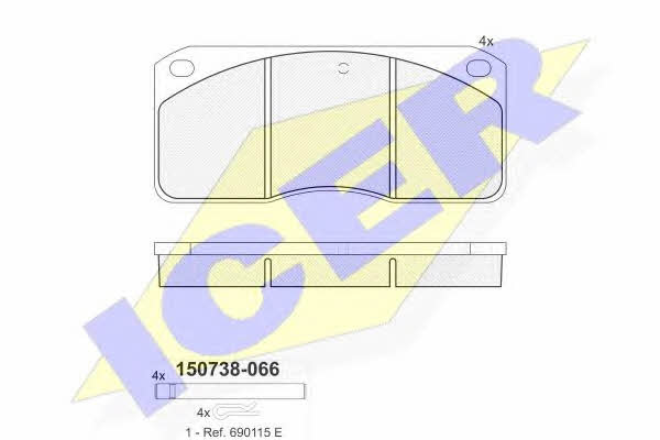 Icer 150738-066 Brake Pad Set, disc brake 150738066