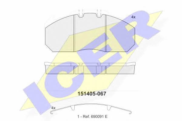 Icer 151405-067 Brake Pad Set, disc brake 151405067