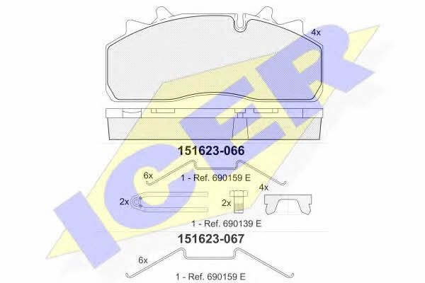 Icer 151623-066 Brake Pad Set, disc brake 151623066