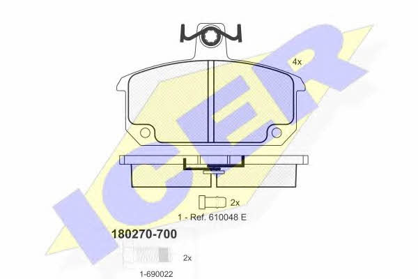 Icer 180270-700 Brake Pad Set, disc brake 180270700