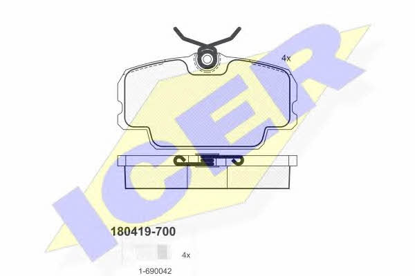 Icer 180419-700 Brake pad set 180419700 180419700 Icer Brake pad set