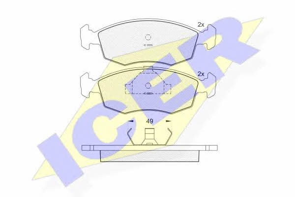 Disc brake pad set Ford Escort: 180543 Icer Brake pad set