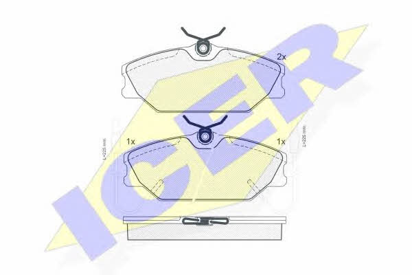 Disc brake pad set Renault 25: 180557 Icer Brake pad set
