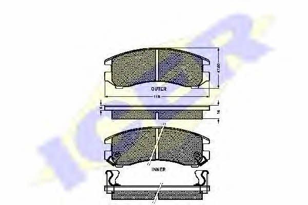 Icer 180647 Brake Pad Set, disc brake 180647