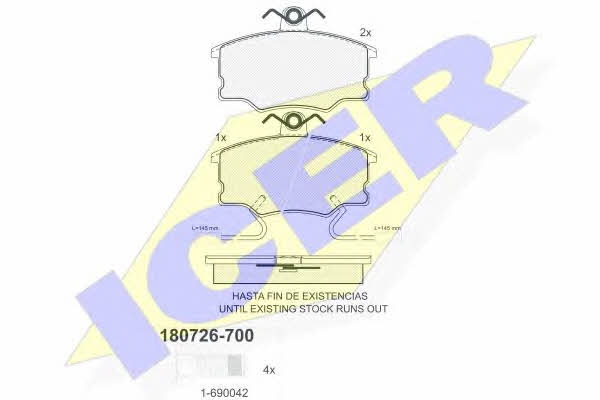 Icer 180726-700 Brake Pad Set, disc brake 180726700