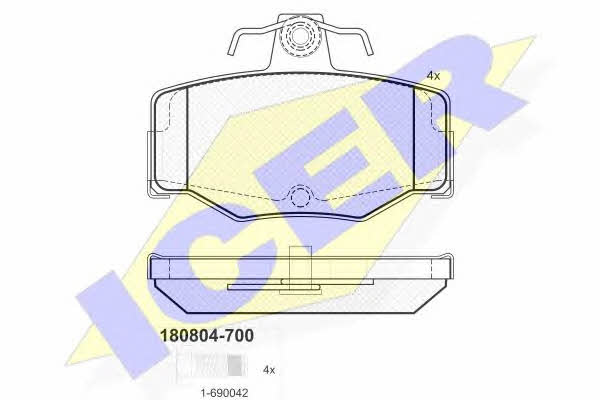 Icer 180804-700 Brake Pad Set, disc brake 180804700