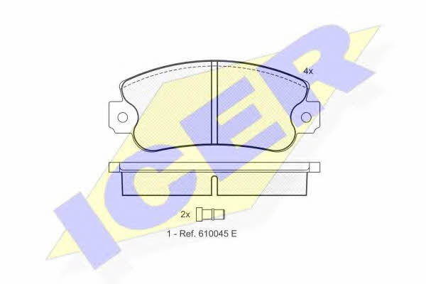 Icer 180838 Brake pad set 180838 180838 Icer Brake pad set