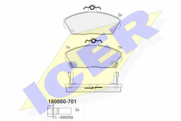 Icer 180860-701 Brake Pad Set, disc brake 180860701