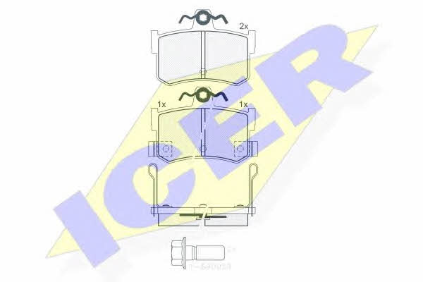 Disc brake pad set MG MGF: 180995701 Icer Brake pad set