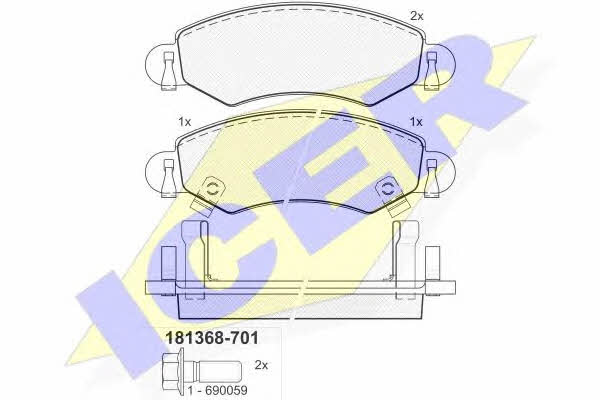 Icer 181368-701 Brake Pad Set, disc brake 181368701