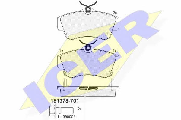 Icer 181378-701 Brake Pad Set, disc brake 181378701