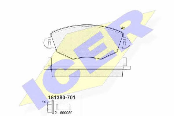 Icer 181380-701 Brake Pad Set, disc brake 181380701