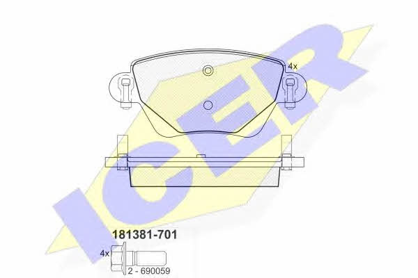Icer 181381-701 Brake Pad Set, disc brake 181381701