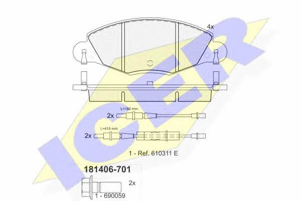 Icer 181406-701 Brake Pad Set, disc brake 181406701