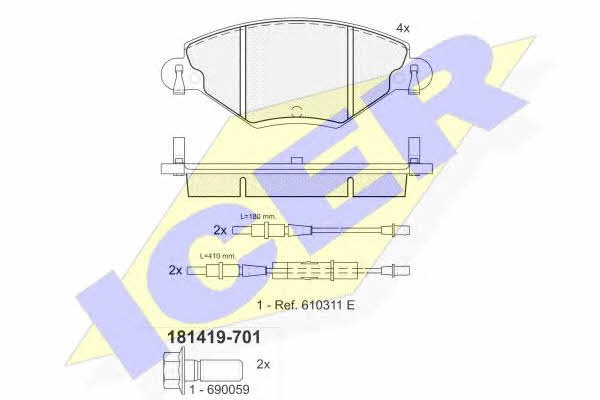 Icer 181419-701 Brake Pad Set, disc brake 181419701