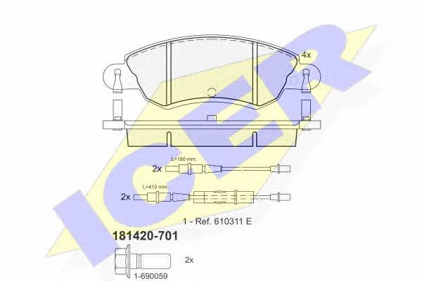 Icer 181420-701 Brake Pad Set, disc brake 181420701