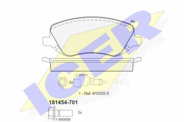 Icer 181454-701 Brake Pad Set, disc brake 181454701