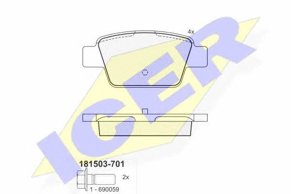 Icer 181503-701 Brake Pad Set, disc brake 181503701