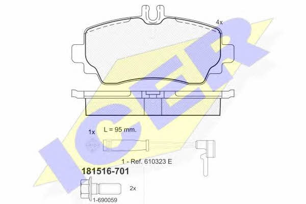 Icer 181516-701 Brake Pad Set, disc brake 181516701