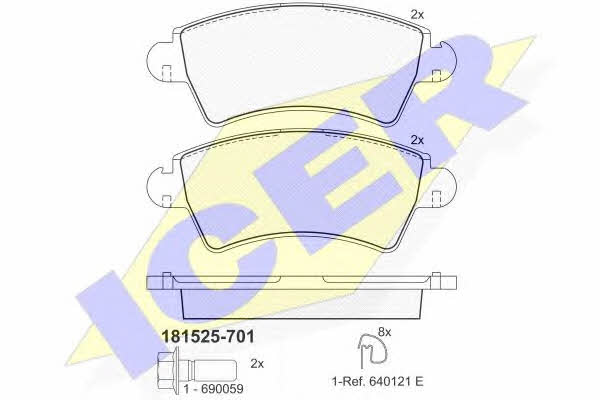 Icer 181525-701 Brake Pad Set, disc brake 181525701