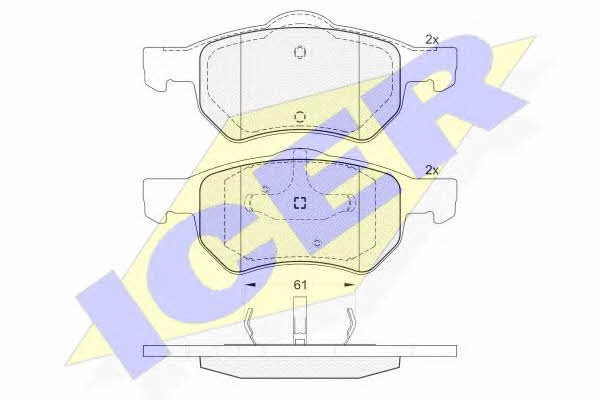 Icer 181586 Brake pad set 181586 181586 Icer Brake pad set
