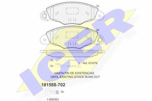 Icer 181588-702 Brake Pad Set, disc brake 181588702