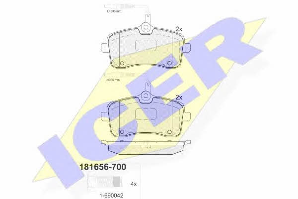 Icer 181656-700 Brake pad set 181656700 181656700 Icer Brake pad set