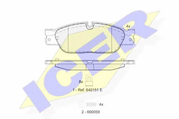 Icer 181672 Brake Pad Set, disc brake 181672