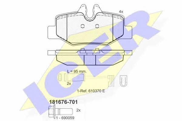Icer 181676-701 Brake Pad Set, disc brake 181676701