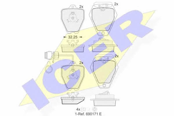 Icer 181691 Brake Pad Set, disc brake 181691