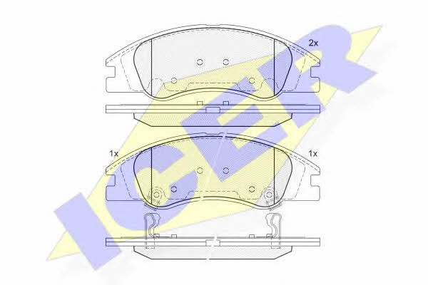 Brake pad kit KIA Spectra (Kia Spectra): 181708 Icer Brake pad set