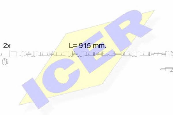 Icer 610557 E C Warning contact, brake pad wear 610557EC