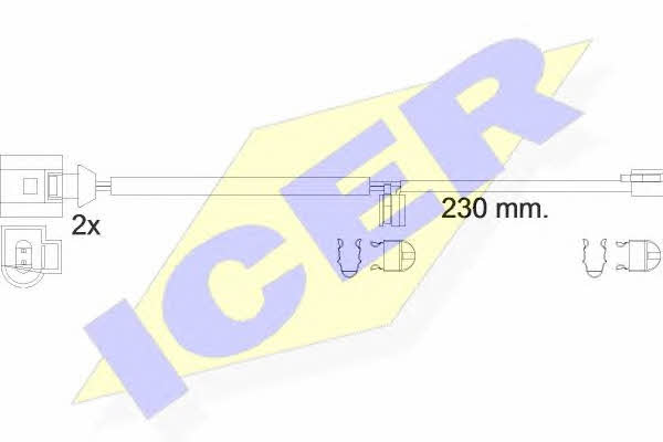 Icer 610611 E C Warning contact, brake pad wear 610611EC