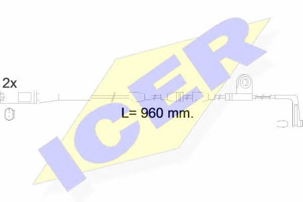 Icer 610553 E C Warning contact, brake pad wear 610553EC