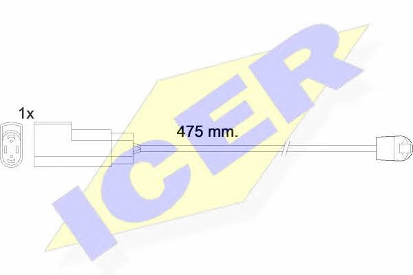 Icer 610576 C Warning contact, brake pad wear 610576C