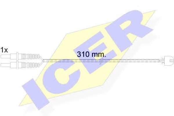 Icer 610496 C Warning contact, brake pad wear 610496C