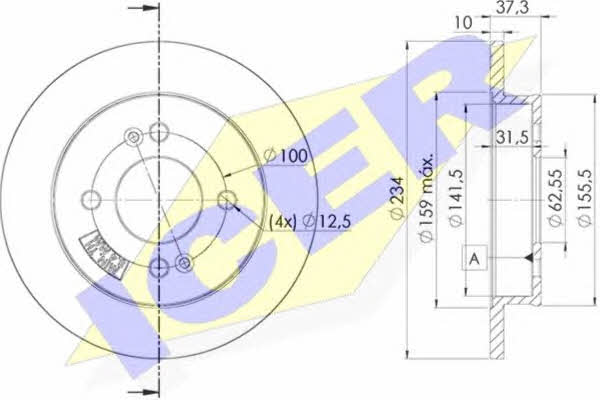 Icer 78BD7520-2 Rear brake disc, non-ventilated 78BD75202
